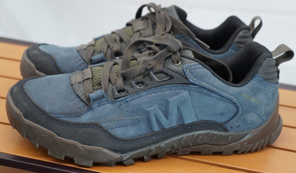 Merrell Men's Annex Trak Low Hiking Shoes Sodalite Blue Leather Vibram Size 11